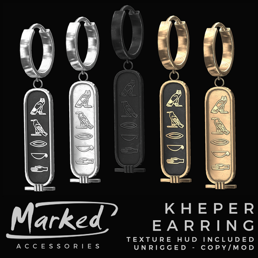 MARKED - Kheper Cartouche Earring