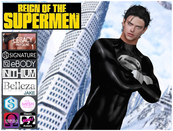 Costume super Hero Superman  black