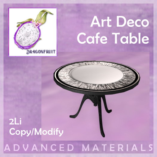 DRAGONFRUIT - Art Deco Cafe Table 