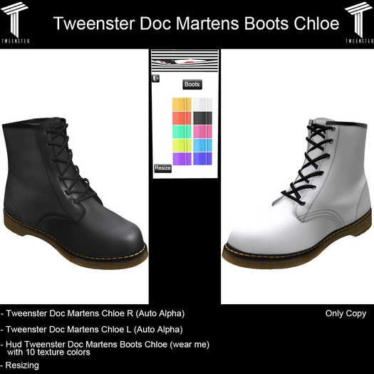 Tweenster Doc Martens Boots Chloe (Auto Alpha) Demo