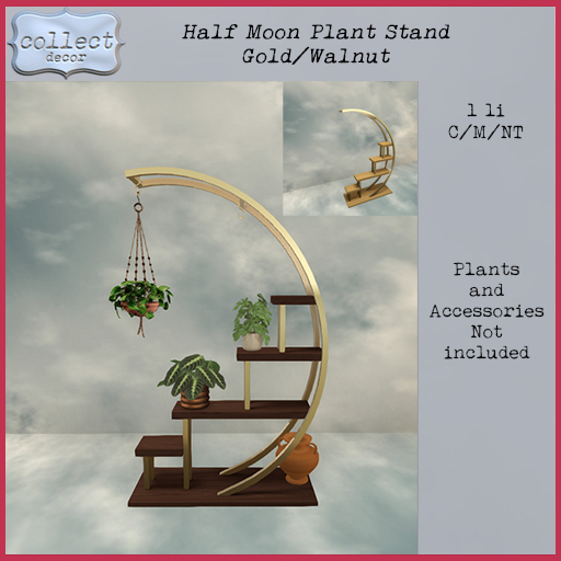 Half Moon Plant Shelf - Gold/Walnut - { collect }
