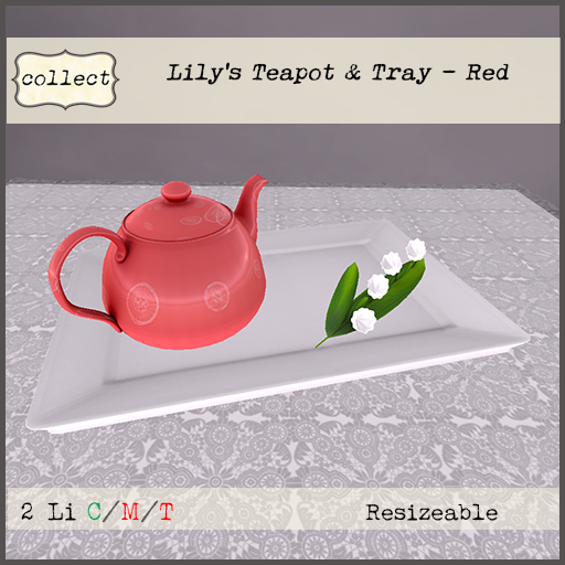 Lily's Teapot and Tray - Red - { collect }