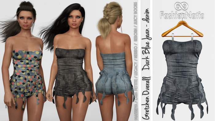 Gretchen Overall Dark Blue Denim - Maitreya, Petite , Legacy Overall, Nerido Overall, Reborn Overall, Juicy Overall  