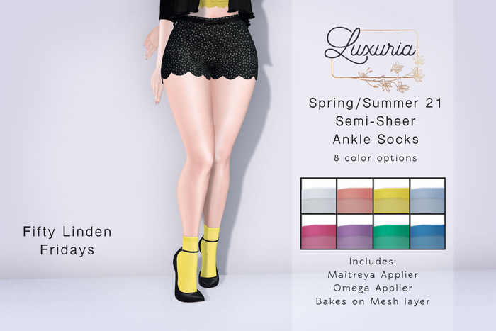 Luxuria - Spring/Summer 21 Semi Sheer Ankle Socks
