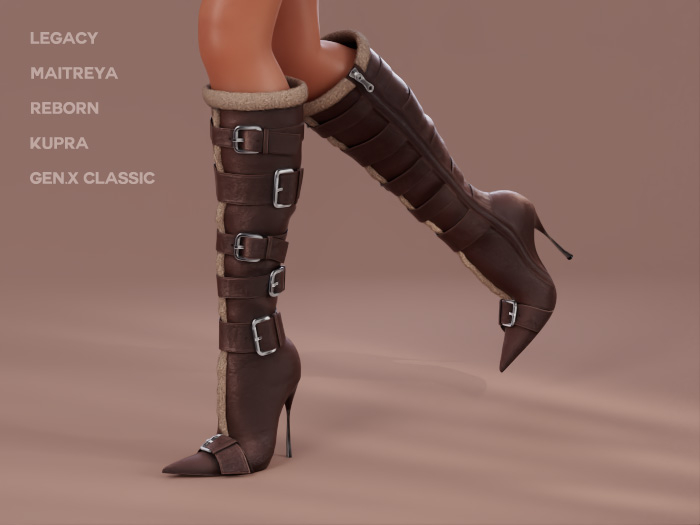 $NT Shearling Boots BROWN