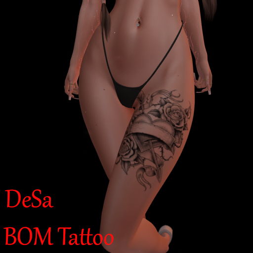 DeSa -Heart Rose 01- BOM Tattoo (Add)