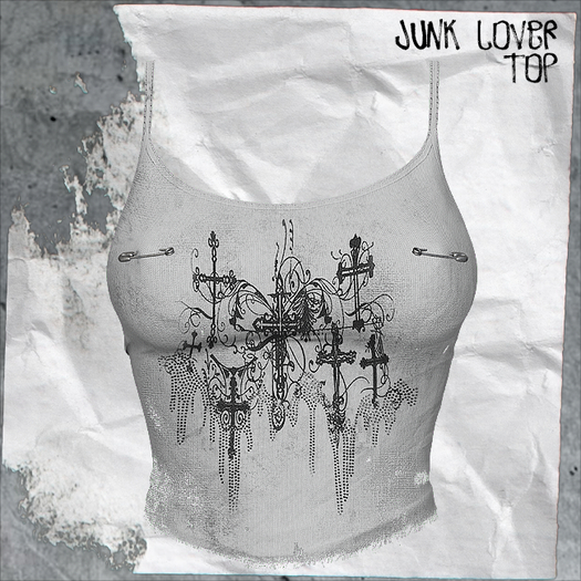 +WORN+ Junk Lover Top CROSSES WHITE