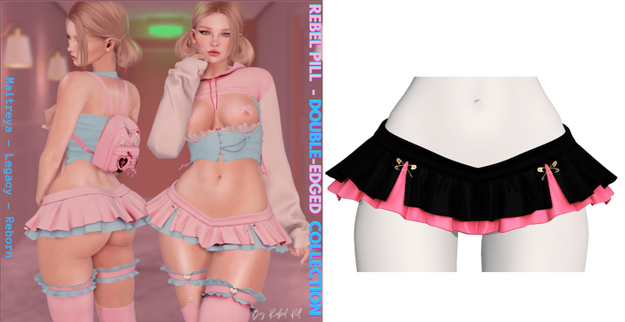 Rebelpill - Double-Edged Collection Skirt Black