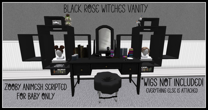 MERCI~BLACK ROSE WITCHES VANITY