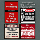 Warning Signs Trespass
