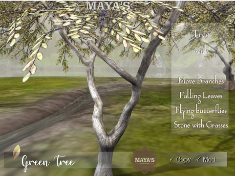 Second Life Marketplace - Mayas - Tree|Green Tree. Falling Leaves ...
