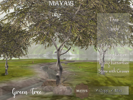 Second Life Marketplace - Mayas - Tree|Green Tree. Falling Leaves ...