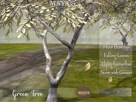 Second Life Marketplace - Mayas - Tree|Green Tree. Falling Leaves ...