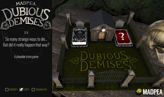 MadPea Dubious Demises [Add Me!] Boxed