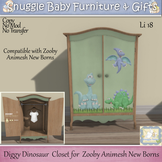 Diggy Dinosaur  Closet  Zooby Animesh New Borns 