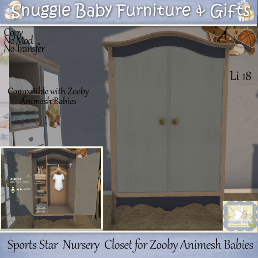 Sports Star  Nursery Closet  for Zooby Animesh Babies