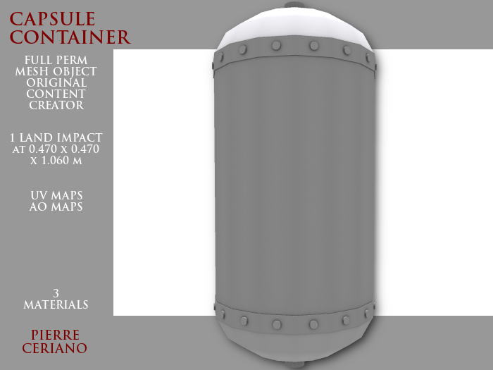 Capsule container - 1 LI - FULL PERM Mesh