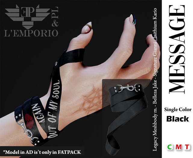 L'Emporio&PL::*Message*:: -Leather Bracelets -BLACK-