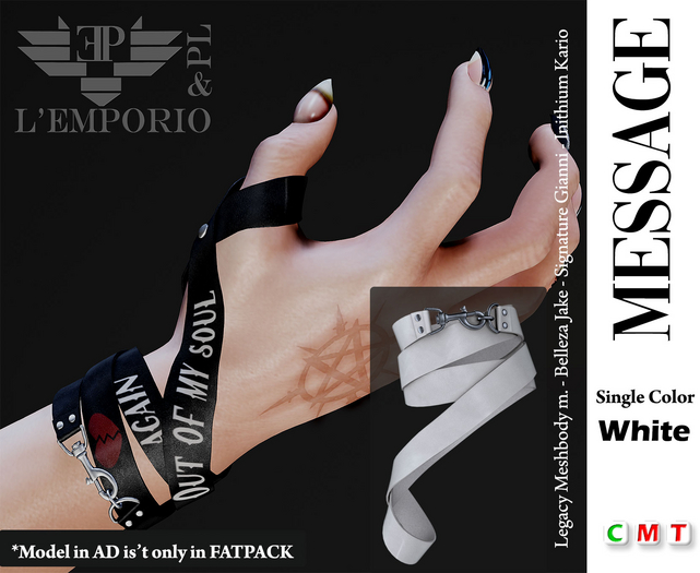 L'Emporio&PL::*Message*:: -Leather Bracelets -WHITE-