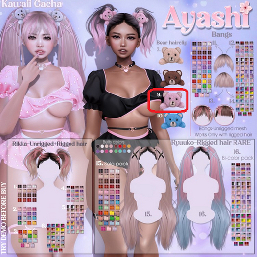 9. Bears hairclip-Set3