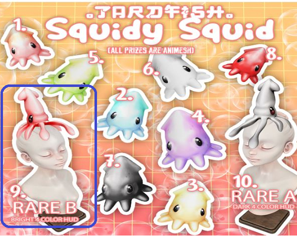 9 Tardfish Flayer Squids - Head Spanker B RARE