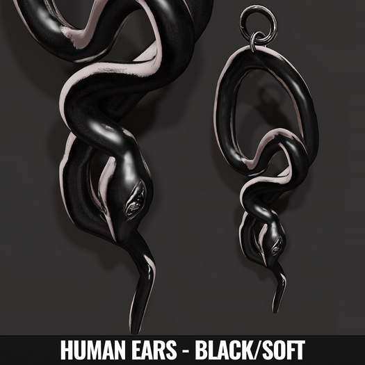 [YAN] Snake earrings human v.2 - black