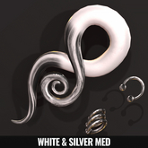 [YAN] Swirl tapers - Swallow dropped - silver med & white