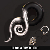[YAN] Swirl tapers - Swallow dropped - silver light & black