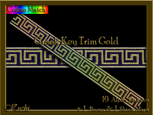 Greek Key Trim Gold Horizontally Seamless Texture Pack