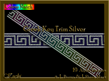 Greek Key Trim Silver Horizontally Seamless Texture Pack