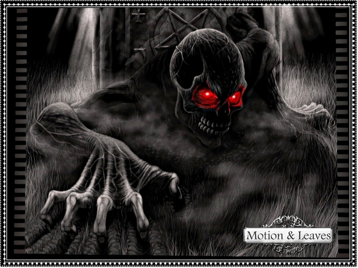 Motion & Leaves-Halloween Demon Rug