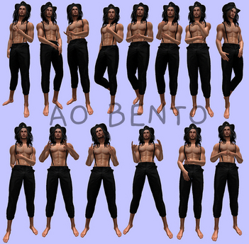 Second Life Marketplace - AO Male 14 Breathing stands BENTO (HUD) Full Perm