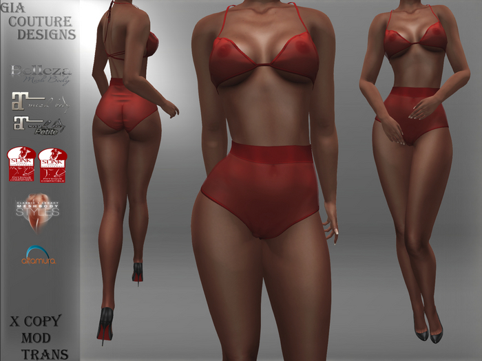 "GCD" Ursula Bra & Panty Set Red