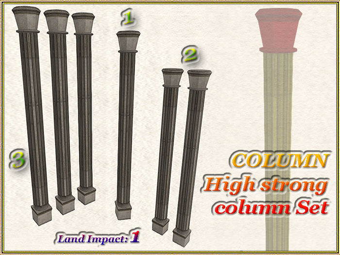 Second Life Marketplace - COLUMN - High strong column Set (1 LI) (Full ...
