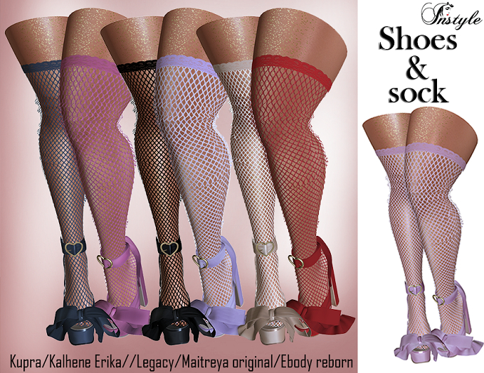 InStyle - Shoes & sock Violet mesh