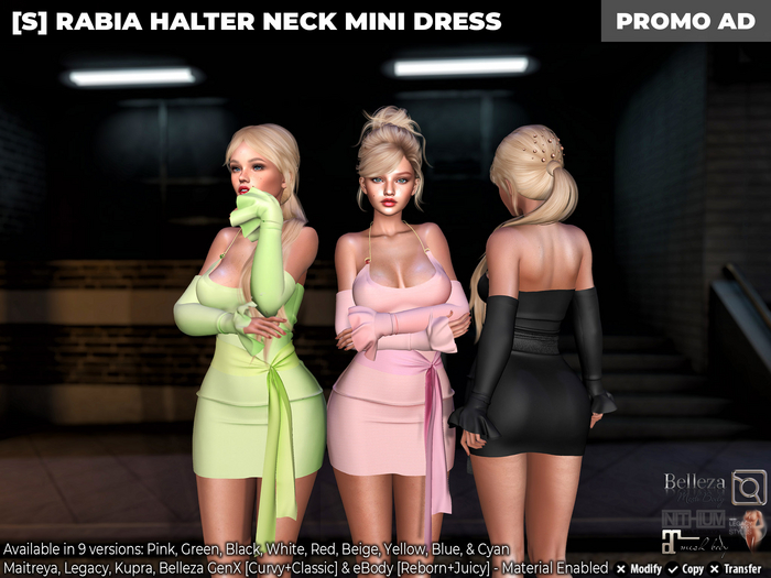 [S] Rabia Halter Neck Mini Dress Demo