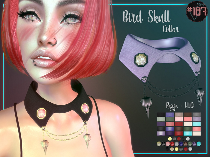 #187# Bird Skull Collar