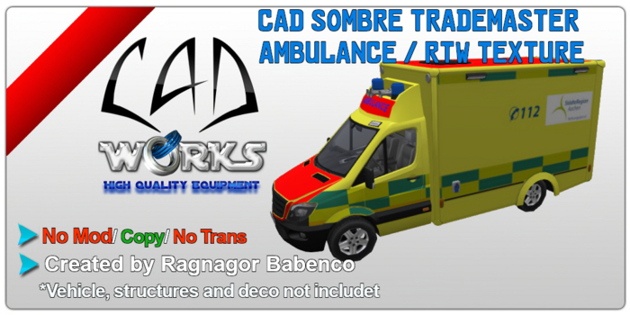 Sombre Trademaster Ambulance / RTW-1 Rettungsdienst StaedteRegion Aachen Textur