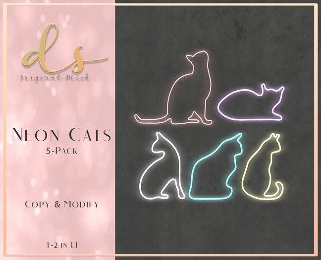 DS - Neon Cats - 5 Pack