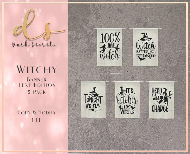 DS - Witchy Banner 5 Pack - Text
