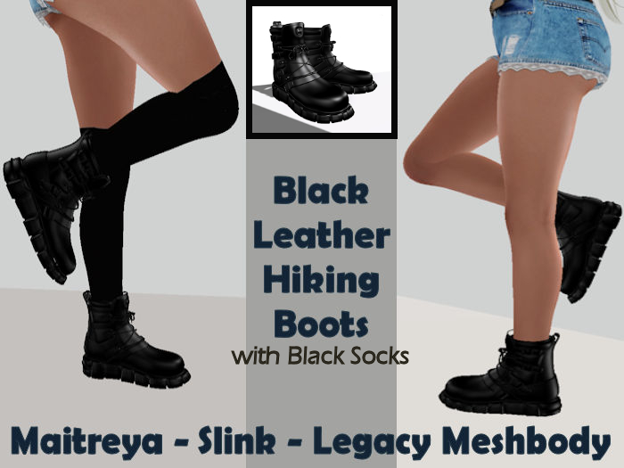 HIKING ANKLE BLACK BOOTS & SOCKS MESH OUTDOOR LEATHER TRAIL FLAT FOOTWEAR FOR MAITREYA SLINK LARAX FREE LEGACY MESHBODY