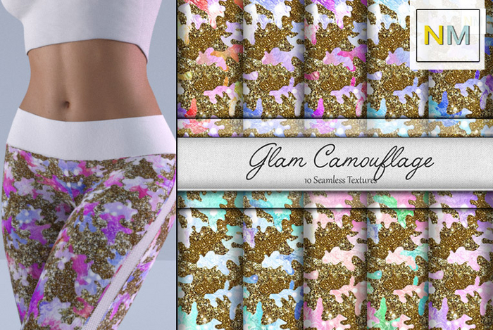 Camouflage Gold Glitter