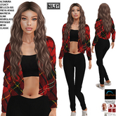 TARTAN SHIRT OUTFIT,MESH BODY