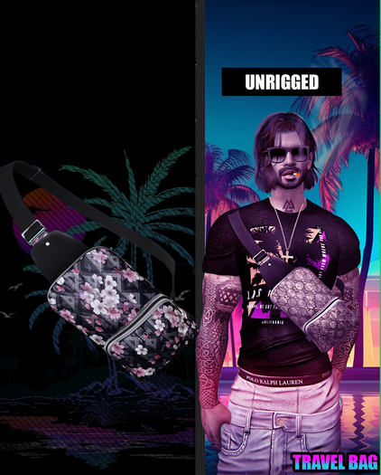 [ET] Mesh front travel bag Sakura unpack