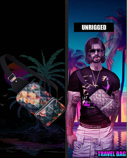 [ET] Mesh front travel bag Hawaiian paradise unpack