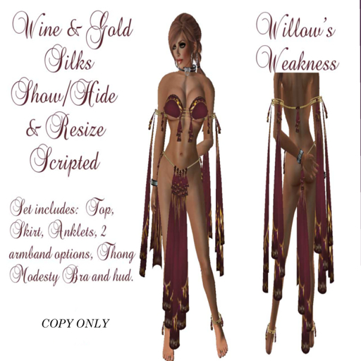 Wine & Gold Silks Show/Hide