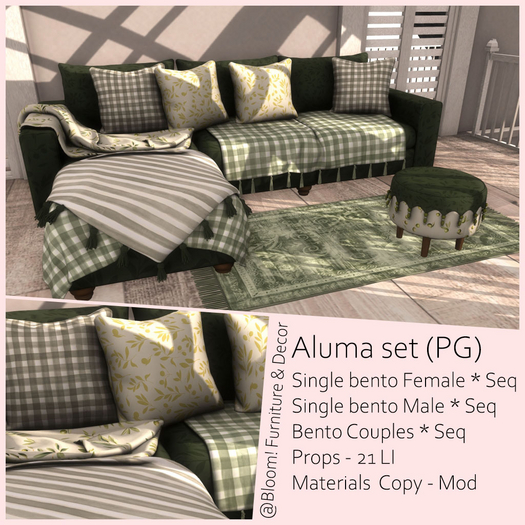Living room | Sofa | Couch | Carpet | Table - Aluma Set (PG) 
