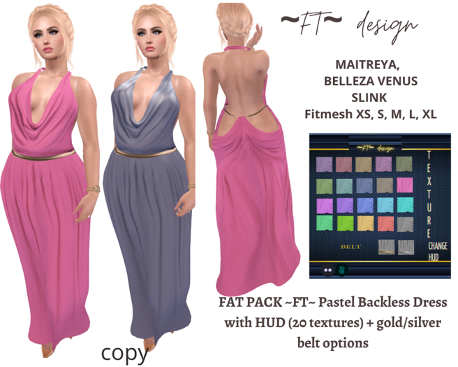 ~FT~ Pastel backless dress with HUD ready