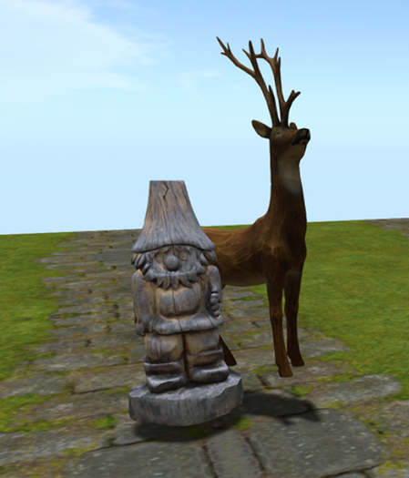 22 wood gnome with reindeer