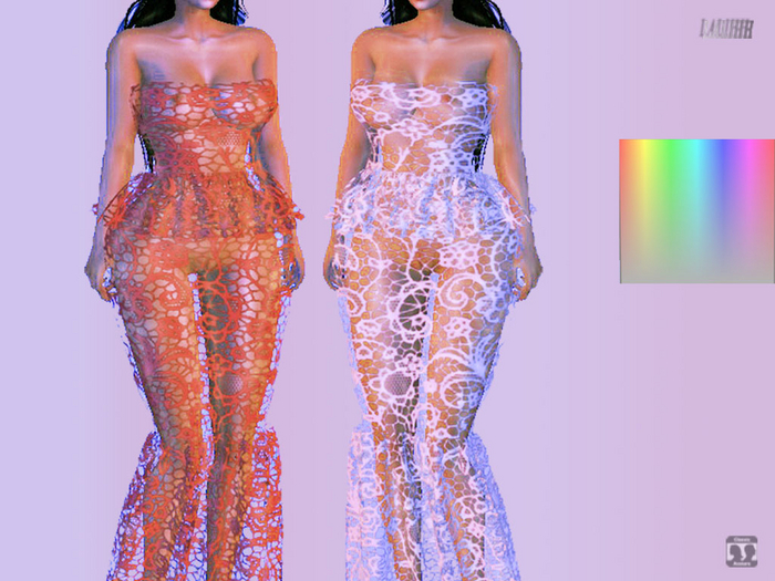 {LD}Clothing-Transparent Gown Dress-UNLIMITED COLORS